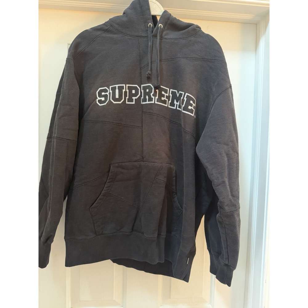Supreme Black Heavyweight Hoodie Sweatshirt Large Made In Portugal Kangaroo‎